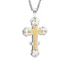 Pendant Necklaces Religious Orthodox Multi-Layer Cross Necklace Teen Boys Hip Hop Silver Color Stainless Steel Chain For Men Jewelry