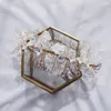 Hair Clips Lace Leaf Bridal Comb Ceramic Floral Wedding Crown Piece Handmade Pearls Jewelry Women Accessories