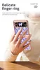 Samsung Galaxy Z Flip 4 Case Diamond Leather Ring Stand Hard Protection Cove의 전기로 힌지 케이스