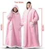 Others Apparel Hoodies Sweatshirt Women Winter Oversized Pullover TV Blanket Hoodie Super Long Giant Flannel Blanket Sleeves Warm Clothes T221018