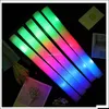 Party Decoration Party Decoration White Led Foam Sticks in BK voor bruiloften Rave feesten EDM Concerten 4e van JY gunsten Zomer verjaardag DHO8K