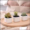 Pots de jardinières Design simple Pots blancs Pot de fleurs créatif Mini plantes succulentes Pot en céramique Décoration de la maison Table Balcon Vendu bien Dhlry