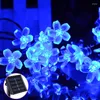 Solar Garten Licht 5m 7m 12m Pfirsich Blume Lampe Power LED String Fairy Lichter Girlanden Weihnachten baum Dekor Für Outdoor