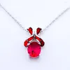 Pendant Necklaces Fashion Jewelry Silver Plated Bohemia Women Birthday Party Fire Opal Chain Necklace OP027