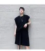 Men's T Shirts Large Summer Loose Fitting Pullover Shoulder Pad Sleeveless T-shirt Vest Shorts 2-piece Fashion I Ribbon Pant Suit