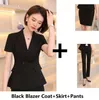 Two Piece Dress Formal Uniform Designs Pantsuits Summer Short Sleeve Office Ladies Professional Work Wear Career Interview Job Blazers