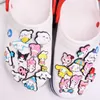 50PCS PVC ML Cartoon Shoe Charms Kawaii Japan Anime Bow Heart Flower Croc Jibz Fit Wristbands Girls Shoes Ornaments