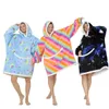 Diğerleri Büyük Boy Yumuşak Sıcak Kış Hoodies Sweatshirt Fleece Rahat Flanel Peluş TV Battaniyesi Kadınlar İçin Giyilebilir Battaniye Erkek Yetişkinler T221018