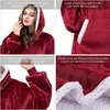 OUTROS APARELOS 2022 Cobertor com mangas Mulheres Mulheres de grande tamanho Capuz de inverno Fleece moleto