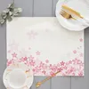 Tapis de Table coréen Kawaii à motif rose, napperon de cuisine, décor de cuisine en coton et lin, bol, tasse à café mignonne