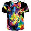 Herren T-Shirts 2022 Männer und Frauen Paar Tierdruck 3D Herren T-Shirt Sommer Straße Kurzarm Camiseta Rundhals Lässige Tops T-Shirts