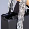 Summer bag 2022 Luxury Shoulder Rhinestone Korean Tassel Diamonds Square Handbag Bags Women Evening Clutch Black Purse