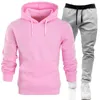 Men's Tracksuits 2022 Men's Casual Sports Hooded Suit Autumn And Winter Fleece Sweater Solid Color