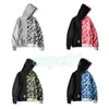 Designer m￤n kvinnor stava f￤rg hoodies casual kamouflage huva tr￶ja par streetwear blixtl￥s tr￶jor asiatisk storlek m-3xl