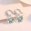 Luxury Style Platinum Plated Cubic Zirconia Dangle Earrings for Women Wedding Jewelry Wholesale