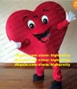 Sweet Red Heart Maskot Dräkt Mascotte Alla hjärtans dag Vuxen med stora ögon Leende ansikte Tecknad figur nr 1211 Gratis frakt