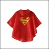 Costume a tema Durevole Bambini Rain Cape Impermeabile Supereroe Costumi Cosplay Poliestere Cartone animato Tema per bambini Rainwear Rainsuit Wate Dhudr