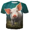 Camisetas para hombre 2022 Animal Pig hombres/mujeres moda Cool 3D impreso camisetas estilo Casual camisa Streetwear Tops gota