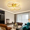 Taklampor Dimning Guld Modern LED för vardagsrum sovrum inomhus belysningslampa AC90-260V