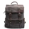 Portable bags M030 Hot Multifunction Neutral Fashion Men Vintage School Canvas Backpack Leather Wearproof Travel Bag