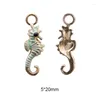 Charms 10pcs/lot Oil Drop Seahorse Pendant Jewelry Accessories Cute Gold Tone Enamel DIY Bracelet Earring Floating YZ284