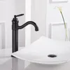 Rubinetti per lavabo da bagno Rubinetto classico nero antico in ottone Rubinetto monocomando Arco alto Beccuccio girevole Miscelatore a ponte Rubinetti per acqua 6633R