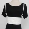 Ceintures Design printemps été mode tissu gilet taille couverture femmes large décoration longue chemise robe ceinture noir ceinture blanc