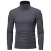 Turtleneck for men solidoll slim 탄성 얇은 풀 오버 스프링 가을 가을 가을 지하실 turtleneck 남자 뜨개질 블라우스베이스 tshirt 상단