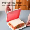 Bouteilles de rangement BPA Sandwich Toast Bento Box Eco-Friendly Lunch Food Container Microwavable Dingery R￩utilisable Silicone