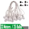 Strings 23Meter patio żarówka sznur światło na zewnątrz girlands festoon biały kabel glob
