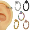 Backs Earrings 2PC Fashion Fake Nose Ring Goth Punk Lip Ear Clip On Septum Piercing Hoop Rings Body Jewelry