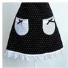 Księżniczka Frill koronkowa czarna biała polka do kuchennej kuchni fartuchy dla kobiet z kieszeniami Cross Back Drop 220507