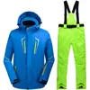 Skiing Suits High Quality Thick Warm Men Ski Suit Waterproof Windproof Snowboarding Jacket Pants Set Winter Snow Wear