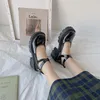 Robe chaussures lolita femmes style japonais mary jane pu cuir femmes plate-forme talons dames cosplay noir zapatos de mujer