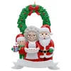 Lege platen kerstfamilie decoraties boom hanger van 2-8 hoofden kerstmis hangende ornamenten diy naam en zegen met lanyard