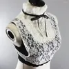 Boogbladen kanten bloemenruffels staan ​​nepkragen voor vrouwen blouse trui decoratieve vrouwelijke afneembare kraag bowknots onwaar