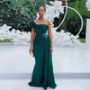 Koyu Yeşil Denizkızı Nedime Elbiseleri Bir Omuz Çiçek Vestidos Bowknot Saleti Uzun Düğün Elbise Kadınlar Şık Balo Akşam Elbise