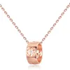 New Design Circle Hollow Snowflake s925 Silver Pendant Necklace Women Jewelry Korea Fashion Luxury Rose Gold Chain Necklace Anniversary Gift