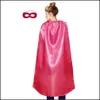 Traje de tema 110 cm Capas de festa ADT e máscara de máscara 10 Opção de colorido Favor de férias Cosplay Superhero Cape Drop Drop entrega 2022 DHM6H