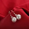 Necklace Earrings Set Silver Color Hollow Ball Pendant Bracelet Jewelry For Women Fashion Party Christmas Gifts