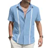 Maglioni da uomo 2022 Nuove camicie di lino in cotone casual Colletto in piedi Camicia a maniche lunghe in tinta unita maschile Top Estate Homme G221018