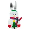 Christmas Santa Claus Knifes Forks Bag Xmas Reunion Dinner Silverware Holders Pockets Pouch Snowman Elk Xmas Party Decoration