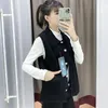 Femmes gilets sans manches Denim gilet veste femmes 2022 printemps automne simple boutonnage court jean gilet femme vêtements d'extérieur décontractés haut