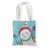 Sacs de rangement Joyeux Noël Handbgas Santa Claus Peinture Femmes Designer Fourre-tout Eco Réutilisable Shopping Shopper School Book Bag