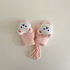 Hair Accessories Winter 0-4Y Cartoon Bear Baby Mittens Warm Kids Girl Gloves Knitted Children Toddler Thick Teething Mitten Handschoen