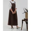 Tablier japonais PinaFore Robe Fashion Corean Work Robe de travail Abricot avec une grande taille pour les femmes cuisine cuisine Robe TJ3648 220507