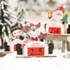 Weihnachten Advent Countdown Kalender Desktop Ornament Holzblöcke Santa Schneemann Rentier Tischdekoration BBB16497