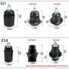 Lamp Holders 1/5pcs E27 E14 Half Full Tooth Screw Bulb Base Socket Plug Black Converter Light Power Pendant Cap 4A 250V Holder V27