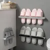 Ganchos de baño Toallas Estante para zapatillas Estantes montados en la pared para el hogar Almacenamiento ordenado para organizador de baños RRA25