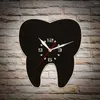 Zegary ścienne w kształcie zęba laserowy drewniany zegar do kliniki dentystycznej biuro dekoracje stomatologiczne dzieła sztuki